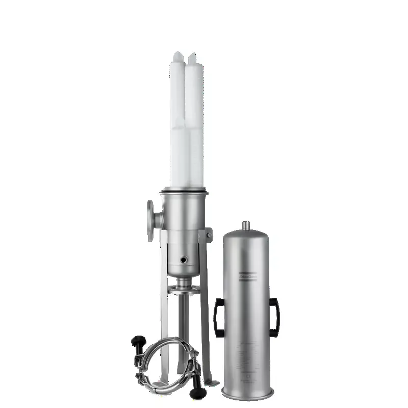Stainless steel filter housings with pleated elements